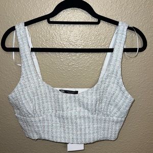 NWT‼️ Zara tweed crop top Size Small